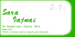 sara vajnai business card