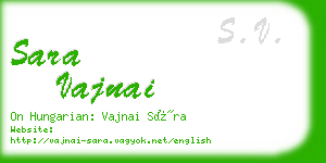 sara vajnai business card